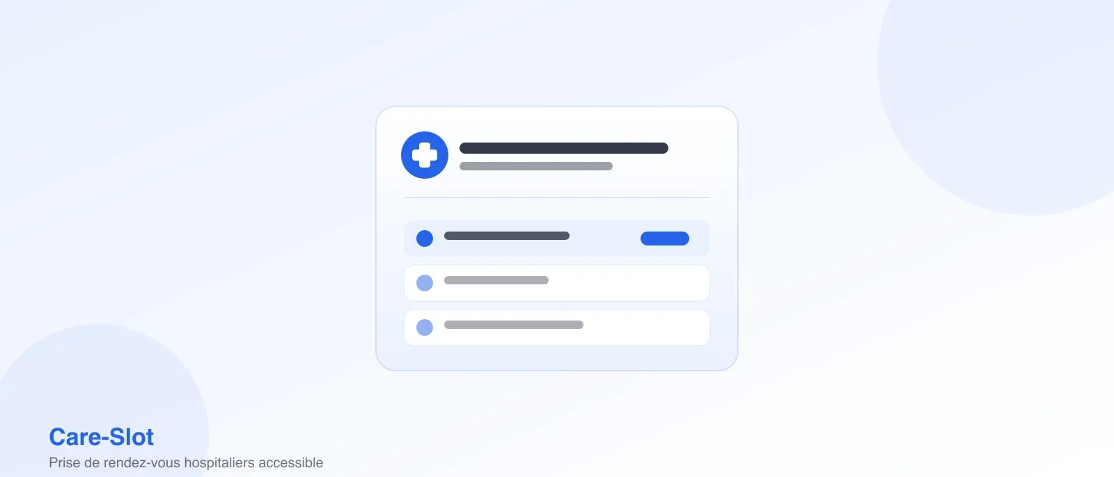 Illustration de Care-Slot : carte de prise de rendez-vous hospitalier